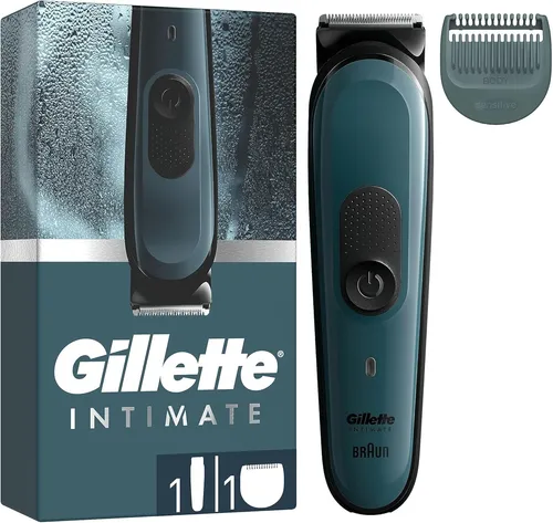 Gillette Intimzone Intimtrimmer Männer I3 Skinfirst - Elektrischer Rasierer mit SkinFirst-Technologie für sanftes Trimmen ohne Hautirritationen. Wasserdicht und kabellos für bis zu 80 Minuten Nutzung – ideal für die anspruchsvolle Intimpflege.