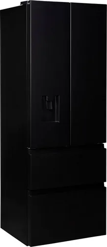 Hisense RF632N4WFE French Door Kühl-Gefrier-Kombination - Kühlschrank mit Total No Frost für nie wieder Abtauen, integriertem Wasserspender und gleichmäßiger Temperaturverteilung durch Metal-Tech Cooling. Ideal für moderne Küchen.