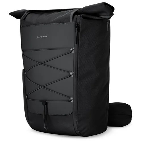KAPTEN & SON - BANFF - All Black Rucksack - Stylischer Unisex Rucksack mit erweiterbarem Volumen von 28-35 Litern, wasserabweisend und mit spezieller Polsterung für optimalen Tragekomfort.