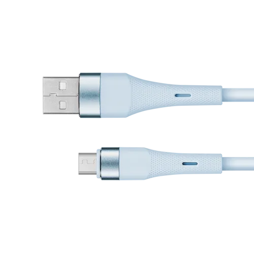Kabel USB - microUSB 1 m silikonowy niebieski Kruger&Matz Basi 5901890107013