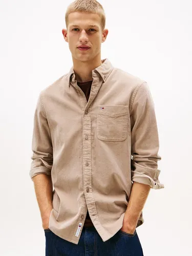 Langarmhemd TOMMY JEANS "TJM BABY CORD SHIRT EXT", Herren 4XL - Herren-Freizeithemden aus 100% Baumwolle, casual und regular fit, bietet hohen Tragekomfort und einen stylischen Button-down-Kragen.