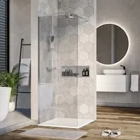 BERNSTEIN Duschwand 120 x 200 cm - Elegante Glas Duschabtrennung - Duschtüren aus 10mm ESG-Klarglas mit rahmenlosem Design und flexibler Montage. Ideal für ein modernes Bad und barrierefreies Duschen.