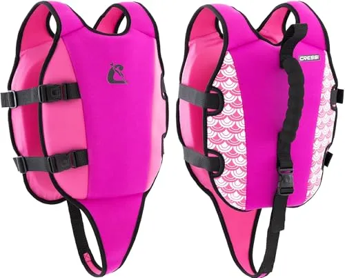 CRESSI Little Turtle Swim Vest Lillac/Pink S: 2/3 Years-Kinder Neopren Schwimmweste mit doppeltem Griff-Hervorragende Hilfe für Auftrieb und Gleichgewicht im Wasser, Flieder/Rosa, S: 2/3 Jahre