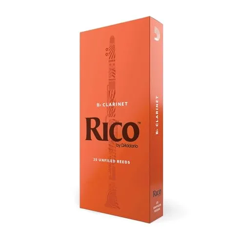 25-Pack Blätter für Klarinette Stärke 1.5 - 25 Blätter für Bb-Böhmklarinette, ideal für Anfänger und Profis in praktischer Orange-Box