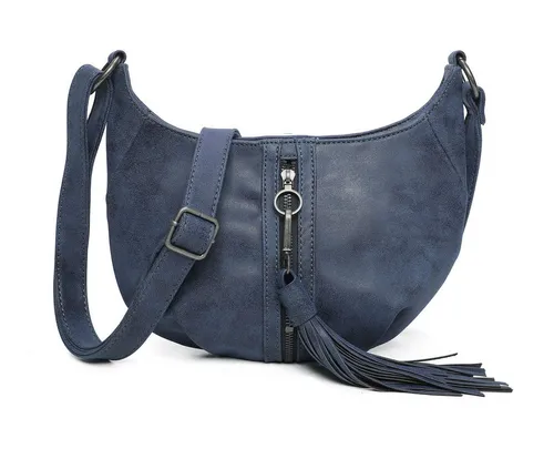 Fritzi aus Preußen Umhängetasche Vintage Race02 - Umhängetasche in schicker Hobo-Form mit Quasten-Anhänger, ideal für stilvolle Frauen. Sicher verstaut und perfekt für den Alltag, mit verstellbarem Schulterriemen.