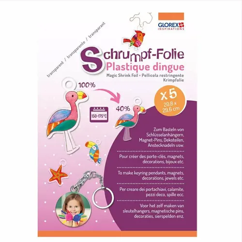 Bastelmaterial Schrumpffolie A4 5 Bogen transparent
