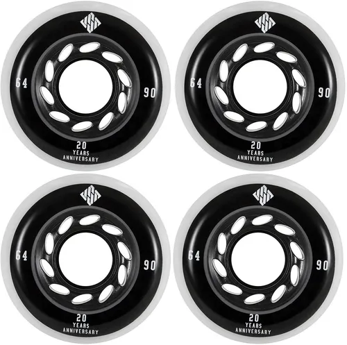 USD TEAM 64mm/90a Rollenset - 4er Pack 2025 - Skate Rollen 64mm/90A für hohe Geschwindigkeiten und Stabilität, ideal für USD Aeon Skates. Robustes Design für lange Haltbarkeit auch auf rauen Oberflächen.