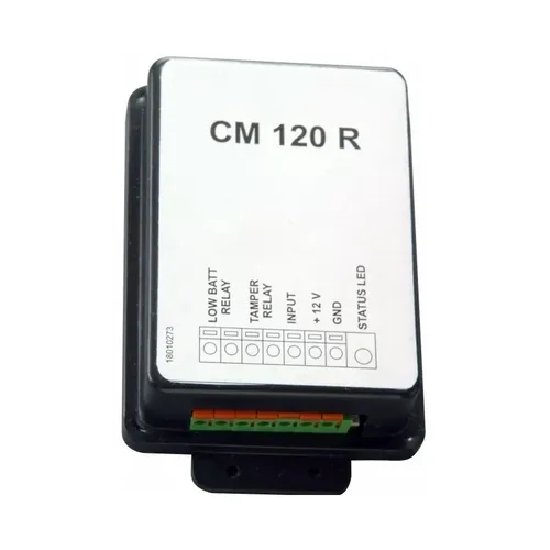 Teletek CM120R - Universal-Empfänger für kabellose Außensirene - Schwarzer Universal-Empfänger für kabellose Außensirenen, ideal für die Erweiterung Ihres Sicherheitssystems, einfach zu installieren und zuverlässig.