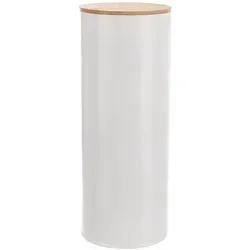 ORION WHITELINE Spaghetti Dose aus Blech und Bambus - Ø 11 cm - Praktische Dose für Spaghetti, aus robustem Metall mit einem eleganten Bambusdeckel. Ideal zur Aufbewahrung von Lebensmitteln, sorgt für Ordnung in der Küche und hat ein Volumen von 2,65 l.