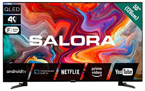 Salora QLEDTV 50" 4K Smart-TV - Erleben Sie brillante Bildqualität mit dem 50" QLED-TV. Mit 4K Ultra HD und Smart-TV-Funktionen genießen Sie Ihre Lieblingsinhalte bequem über WLAN. Perfekt für Filmabende!