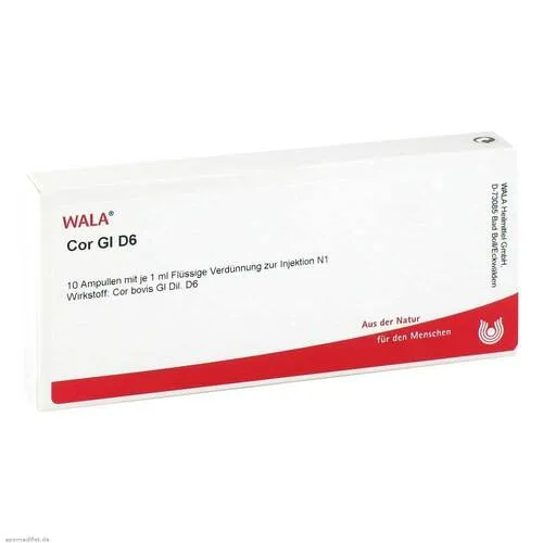 Cor Gl D 6 10 ML - Arzneimittel zur Injektion mit Cor bovis Gl, unterstützt die Organ-Bildekräfte bei Herzerkrankungen und Herzmuskelschwäche, ideal zur Nachbehandlung von Herzinfarkten.