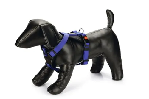 Karlie Art Sportiv Premium Y-Geschirr - Blau - 73-94x3 cm - Hundegeschirr aus Nylon mit stufenlos verstellbarer Passform und schnelltrocknendem Neopren für optimalen Tragekomfort und Druckverteilung, ideal für aktive Hunde.
