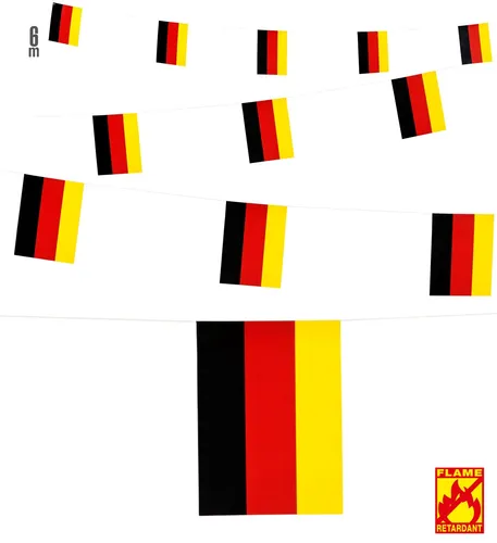  Deutschland Girlande Flagge Deutschland 6m Deko Fanartikel Wm Em 0,48€/m