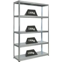 PROREGAL Metallregal Steel Eagle 180x120x40cm - Lagerregal mit 130kg Fachlast, ideal für Keller und Garage. Einfacher Aufbau in 15-20 Minuten und leicht zu reinigen.