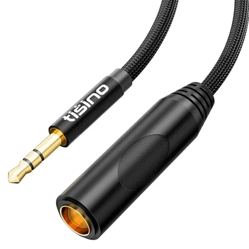 Tisino Klinke Adapter 3,5mm Klinkenstecker auf 6,35mm Klinken mit Vergoldete Stecker für Kopfhörer, Lautsprecher, Klavier,Amp Adapter - 1,5 m