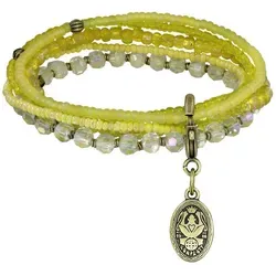 KONPLOTT Armband KONPLOTT Armband elastisch Petit Glamour d ́Afrique gelb antik Messing gelb