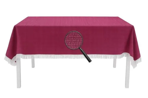 EXKLUSIV HEIMTEXTIL Gartentischdecke mit Fransen 130x160 cm - Outdoor-Tischdecken, wasser- und schmutzabweisend, perfekt für Garten und Balkon, pflegeleicht und langlebig mit rutschhemmender PVC-Oberfläche.
