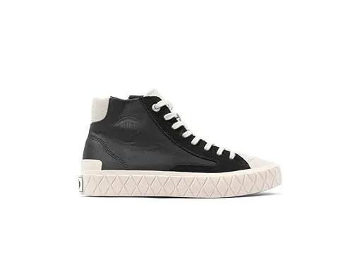 Palladium Unisex Palla Ace Sneaker in Schwarz Marshmallow, Größe 36 EU - Stylische Sneaker mit praktischem Reißverschluss für einfaches An- und Ausziehen. Das hochwertige Leder-Obermaterial sorgt für Komfort und Langlebigkeit im Alltag.