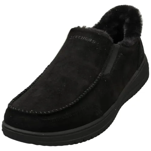 Skechers SlipIns: Murette-Scofield 205606 BBK (44/BBK) - Hausschuhe mit rutschhemmender Sohle und Relaxed Fit für hohen Tragekomfort – ideal für kalte Tage und müheloses Hineinschlüpfen.