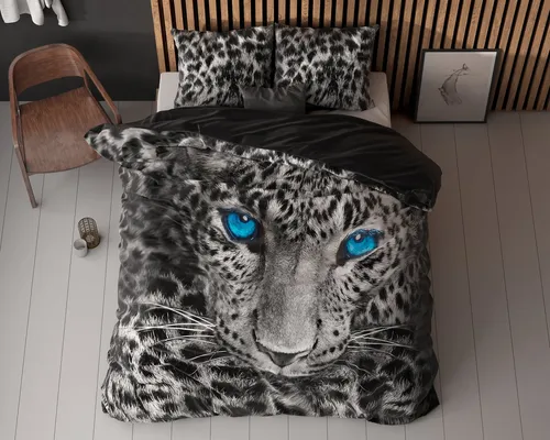 Sitheim-Europe Bettwäsche SLEEPTIME Gepard Grau Bettbezug mit Kissenbezug, 100% Baumwolle, 2 teilig, 100% Baumwolle