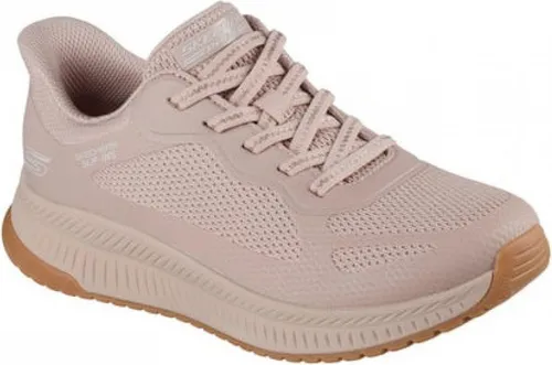 Skechers Slip-Ins Bobs Squad 4 Staple Look Damen Sneaker - Sportliche Damen Sneaker aus Mesh und Synthetik mit bequemer Slip-in Machart. Das exklusive Fersenkissen sorgt für sicheren Halt, während die gepolsterte Memory Foam Innensohle zusätzlichen Komfort bietet.
