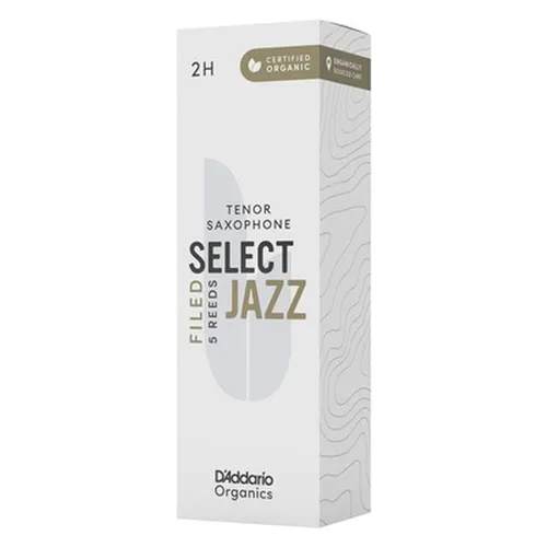 D'Addario Woodwinds Organic Select Jazz Filed 2H - Hochwertige Saxophonblätter - Blätter für Saxophon, bieten hervorragende Ansprache und vollen Klang für Jazzmusiker.