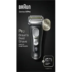 Braun Rasierer Series 9 Pro 9410s schwarz - Herrenrasierer mit abwaschbarem Design, ideal für Nass- & Trockenanwendung. Schnelle Ladefunktion und Haartrimmer-Option für perfekte Ergebnisse.
