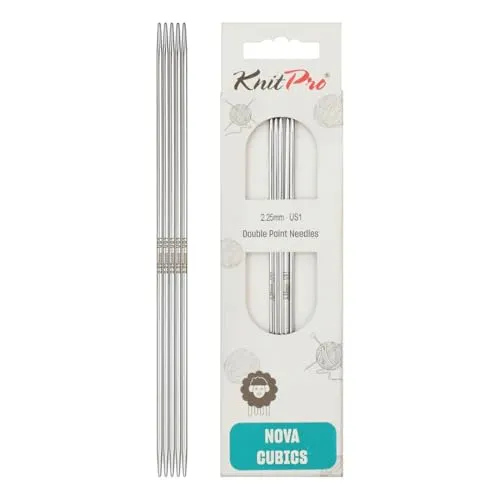 KnitPro Nova Cubics Strumpfstricknadeln 5-Stücke, 15 cm Länge x 2.25 mm Stärke
