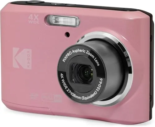 Kodak PIXPRO FZ45 Friendly Zoom 16MP 1080p Full HD Digitalkamera mit 4X optischem Zoom und 27mm Weitwinkelobjektiv (Pastellrosa)
