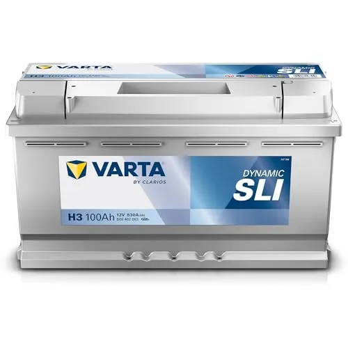 Varta H3 Silver Dynamic Autobatterie 12V 100Ah - Batterien für PKW mit 830A Kaltstartstrom, ideal für Fahrzeuge mit hohem Elektrikbedarf und Dieselmotoren, wartungsfrei und rüttelfest.