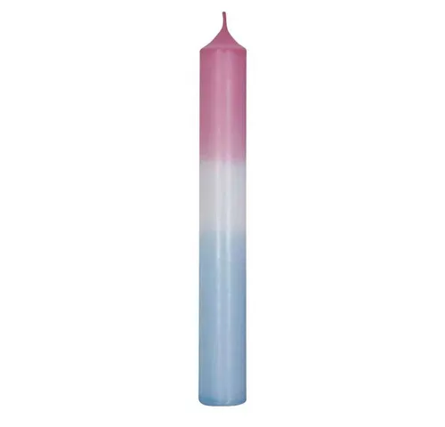 Hahn Kerzenfarm Formkerze Dip Dye Stabkerze - Pastellaltrosa-Eisblau 1Stk.