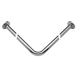 ASW Serie 1000 Brausevorhangstange 103581 - Sanitärinstallation, individuell ablängbar und als Baukastensystem komplett mit Rosetten, ideal für maßgeschneiderte Badezimmerlösungen.