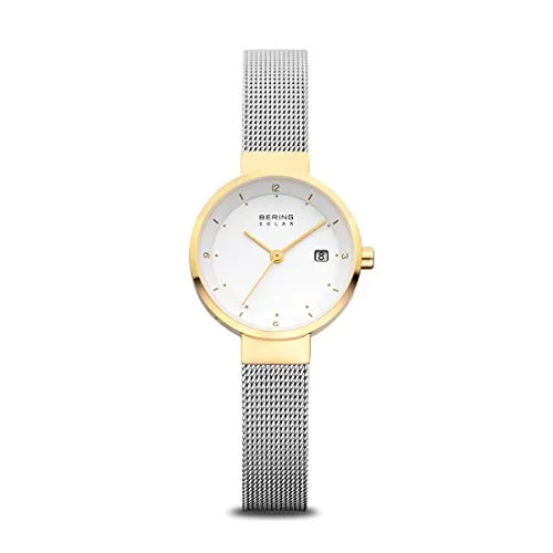 BERING Damen Uhr Solar Movement - Elegante Solar Collection mit Edelstahl und Saphirglas - Armbanduhren für Damen mit Solar-Technologie, kratzfestem Saphirglas und 5 ATM Wasserdichtigkeit - die perfekte Kombination aus Stil und Funktionalität.