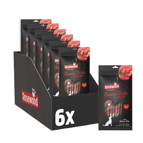 Rosewood Chewy Sticks Rind Small – Kaustangen für Hunde - Hundefutter mit unwiderstehlichem Rindgeschmack, ideal für gesunde Zähne und viel Kauspaß, ohne Getreide und künstliche Zusätze.