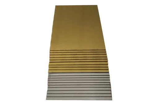 KITCHENDREAM Tortenplatte CakeBoard Set Kuchenplatte eckig gold UND silber in 3 mm starker Pappe, (10-tlg)