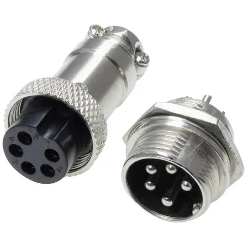 Pollin 453554 Rundsteckverbinder Buchse, Einbau, Stecker Gesamtpolzahl: 5 1 Set