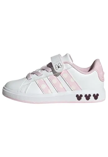 Adidas Disney Minnie Mouse Grand Court Schuhe für Kinder - Stylische und bequeme Sneakers für Kinder mit elastischen Schnürsenkeln und Klettverschluss. Ideal für den Alltag und mit rutschfester Gummiaußensohle.