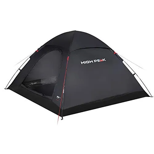 High Peak Kuppelzelt für 4 Personen - Wasserdichtes Festivalzelt mit 1500 mm Wassersäule, komfortabler Rundbogen-Eingang und Wannenboden für optimalen Schutz