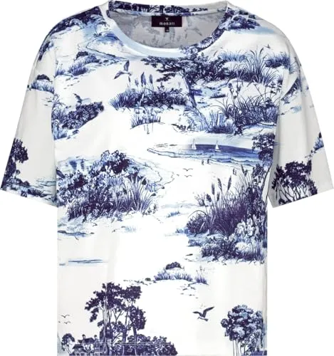 Monari T-Shirt mit Landschaftsdruck - Stilvolles T-Shirt aus 100% Baumwolle, ideal für jeden Anlass. Der bezaubernde Landschaftsdruck verleiht Ihrem Look das gewisse Etwas.
