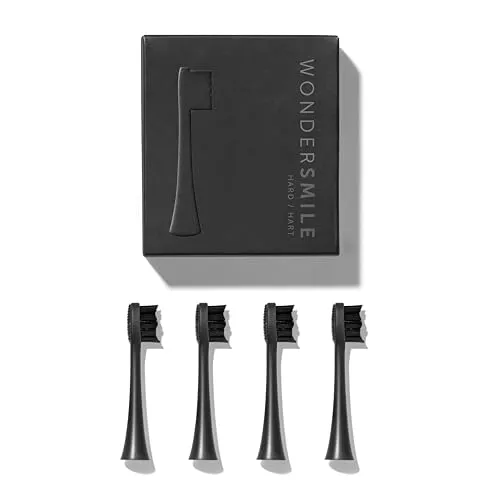 Wondersmile Aufsteckbürsten Bürstenköpfe (Hard) - 4 St. in Black - Aufsteckbürsten für gründliche Zahnreinigung, speziell entwickelt für eine effektive Plaque-Entfernung und optimale Mundhygiene.