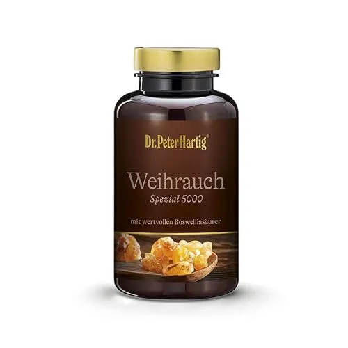 Dr. Peter Hartig Weihrauch SPEZIAL 5000 Kapseln - Fettlösliche Vitamine mit Boswelliasäuren, 150 Kapseln für 5 Monate, unterstützt die Beweglichkeit und ist ideal bei körperlicher Beanspruchung.
