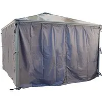 Palram - Canopia Polyester Vorhänge für Pavillon Palermo | Grau - Zubehör für Pavillons: Hochwertiges Vorhang-Set für den Pavillon Palermo, bietet Rundumschutz und einfache Montage mit Reißverschlusstüren.