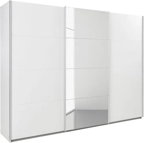 rauch CORTONA Schwebetürenschrank - Schwebetürenschrank in Weiß, Made in Germany, inklusive Inneneinteilung und 2 Stoffboxen für optimale Organisation und Stil.