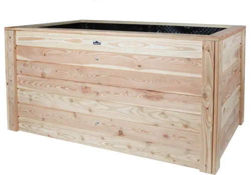 Dehner Hochbeet Gärtner, ca. B150/H75/T80 cm - Hochbeet aus massivem Lärchenholz für gesundes Gärtnern auf kleiner Fläche. Genießen Sie frische Ernten ohne Bücken – ideal für Terrasse oder kleinen Garten!