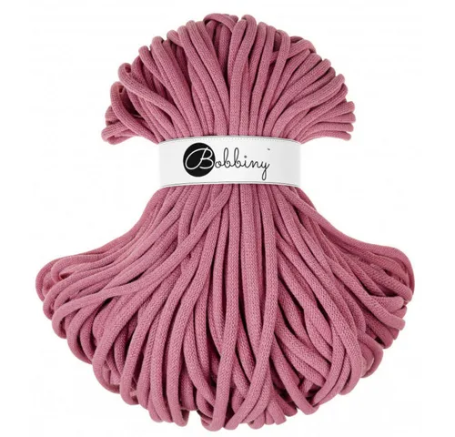 Bobbiny Jumbo 9 mm - Rope-Garn 100 m blossom - Hochwertige 9 mm Makramee-Schnur aus 100% recycelter Baumwolle, ideal für kreative Projekte wie Pflanzenaufhänger und Wandbehänge. Hergestellt mit einem Polyesterkern für Formstabilität. OEKO-TEX zertifiziert.