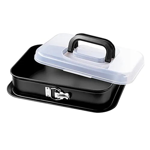 Original Kaiser Inspiration Springform eckig 36 x 24 cm - rechteckige Backform mit Transporthaube, hitzebeständig und auslaufsicher für perfekte Tiramisu-Kreationen