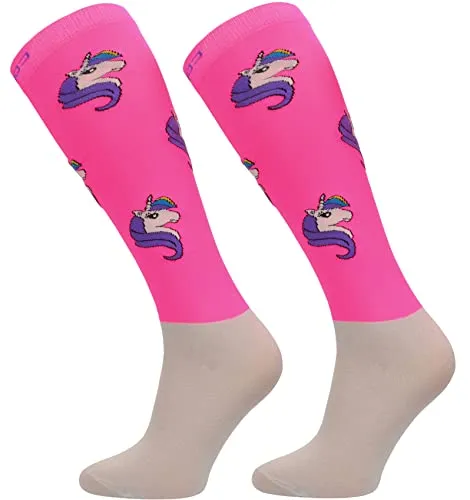 TODO Comodo Reitsocken Modern STPJM | Dünn Atmungsaktiv Reitstrümpfe Damen Herren Kinder Reiter Kniestrümpfe (STPJMw - UNICORN 04, 39-42)