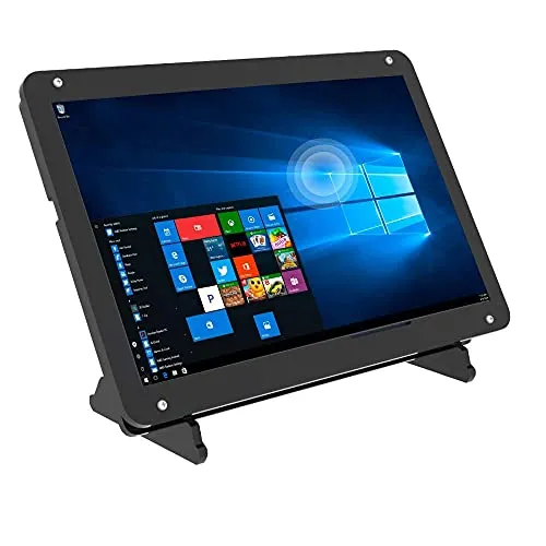 CUQI 7 Zoll Touchscreen Monitor für Raspberry Pi - Tragbarer 7-Zoll IPS Monitor mit 1024x600 HD-Auflösung, ideal für Raspberry Pi, Gaming und PC. Robuste Schutzhülle und stabiler Standfuß für flexible Nutzung.