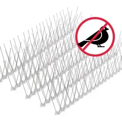 riijk Vogel-Schreck Taubenabwehr Spikes - Effektive Vogelabwehr aus rostfreiem Edelstahl, bereits montiert und ideal für Balkon & Fenster, schützt vor Tauben und anderen Vögeln.