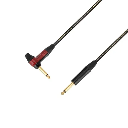 Adam Hall Cables 5 STAR IPR 0900 PALMER CABLE TIMBRE - Instrumentenkabel, Palmer & Neutrik 6,3mm Winkelklinkenstecker auf 6,3mm Klinkenstecker mono, schwarz, 9m